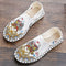 Chinese Style Peking Opera Mask Embroidery Design Breathable Casual Shoes