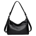 Double Zipper Design Elegant Women Plain PU Shoulder Bag