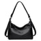 Double Zipper Design Elegant Women Plain PU Shoulder Bag