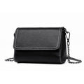 Casual Mini Size Plain Color PU Stitching Metal Chain Strap Flap Bag