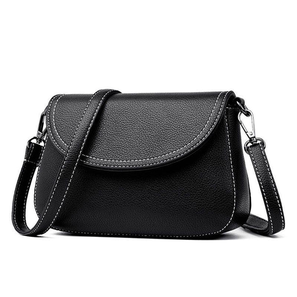 Classic Elegance Women Plain Color PU Mini Shoulder Bag