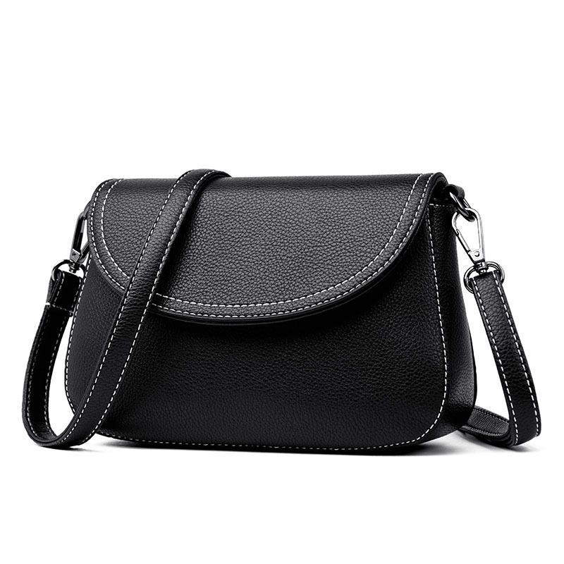 Classic Elegance Women Plain Color PU Mini Shoulder Bag