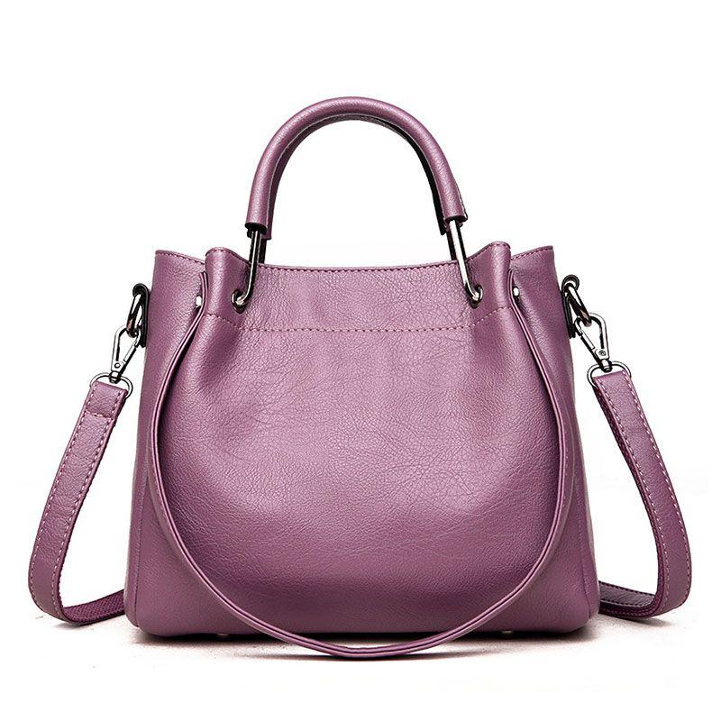 Elegant Women Solid Color Good Quality PU Tote Bag