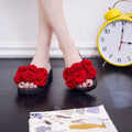 New Arrival Flower Pattern Round Toe Women Casual Vacation Style Slippers Shoes