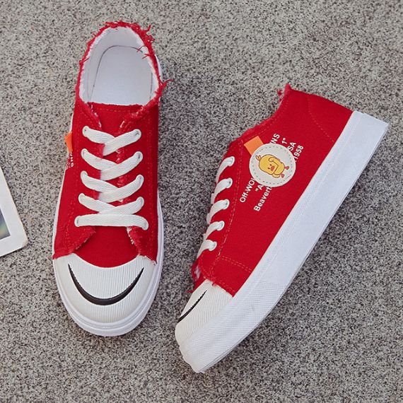 Letters Printed Round-toe Women Fashion Casual Low-top Sneakers