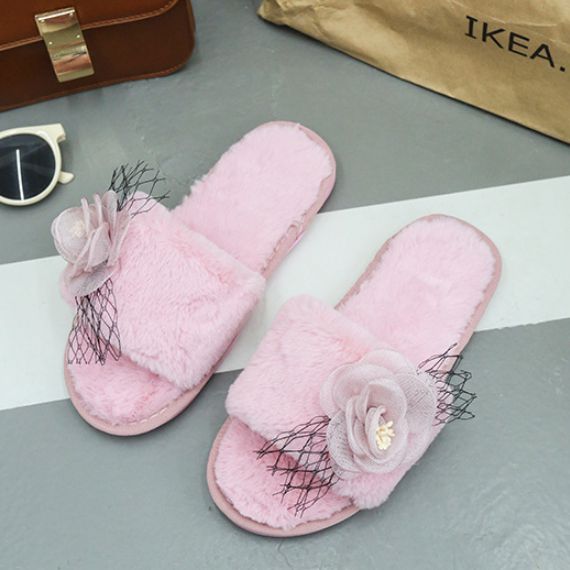 New Arrival Flower Pattern Open-toe Soft Outsole House Slippers Shoes