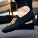 Fashion Tiger Embroidery Design Men Breathable Casual Shoes
