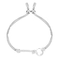 Elegant Women Fashion Imitation Pearl Decor Brass Chain Silver Color Bracelet