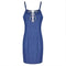Women Sexy Hollow Lace-up Design Casual Mini Denim Strap Dress