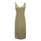 Elegant Women Vintage Polka Dot Printed Midi Green Slip Dress