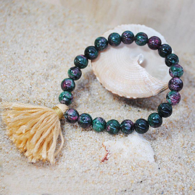 Simple Bohemian Style Beaded Blocking Color Tassel Strand Bracelets