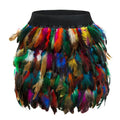 Hot Sale Irregular Colored Feather Pattern Sexy Mini Skirt