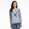 Casual Campus Style Unique Ribbon Bowknot Print Women Pullover Sweatshirt