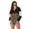Fall New Design Contrast Leopard Long-sleeve Zipper Pattern Sweatshirt