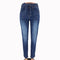 Casual Lady Stone-washed Design Lace-up Straight Jeans