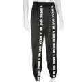 Hot Sale Women Street Style Fashion Letters Pattern Slit Pants