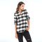 Women Casual Classic Plaid Pattern V Neck Long Sleeve Blouse