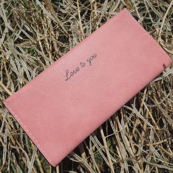Campus Girl Simple Letter Pattern Matte PU Vintage Wallet