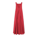 Women Loose Solid Color Square Neck Sleeveless Maxi Dress