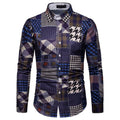 Men Multicolor Stripes Print Long Sleeves Button Shirts