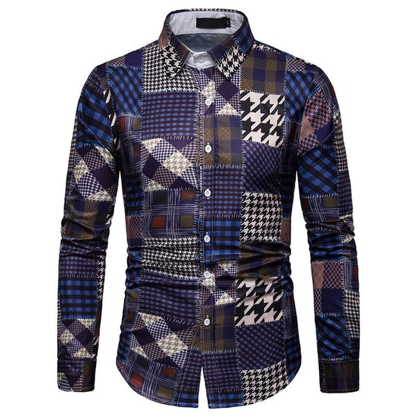 Men Multicolor Stripes Print Long Sleeves Button Shirts