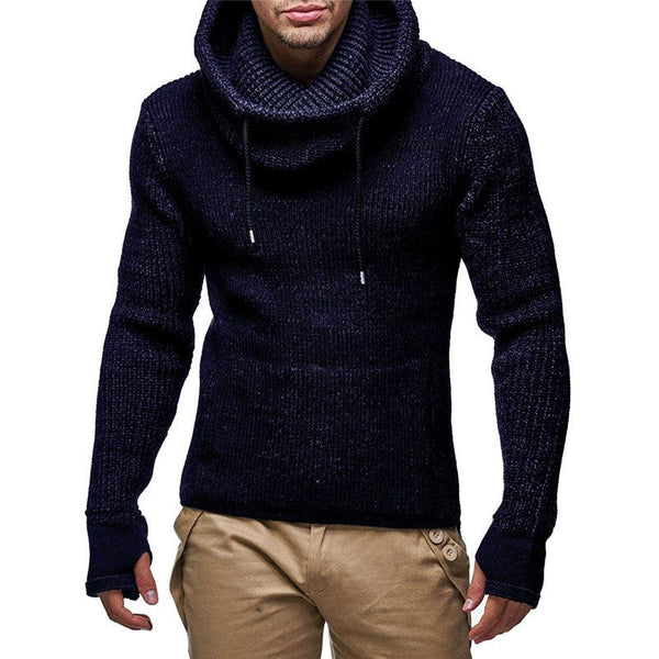 Hot Sale Men Solid Color Turtleneck Casual Thick Sweater