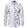 Casual Men Geometric Print Long Sleeves Shirts