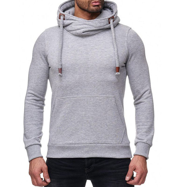 Men Solid Color Pocket Design Long Sleeves Hoodies
