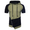 Fashion Men Color Blocking Irregular Zipper Design Hooded Tops