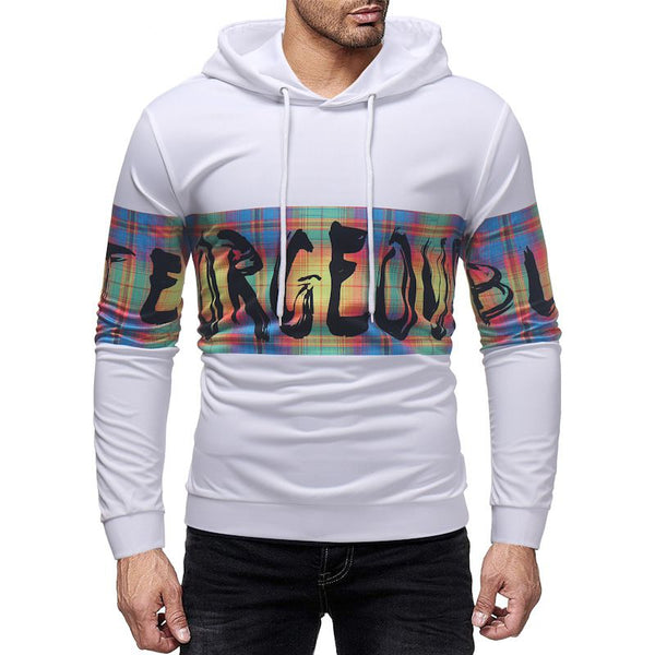 Casual Men Letter Print White Long Sleeves Hoodies