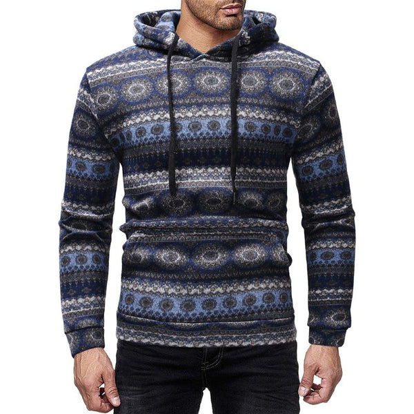 Ethnic Style Men Print Long Sleeves Hoodies