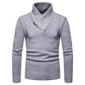 Fashion Men Solid Color Turtleneck Zipper Design Knit Sweater