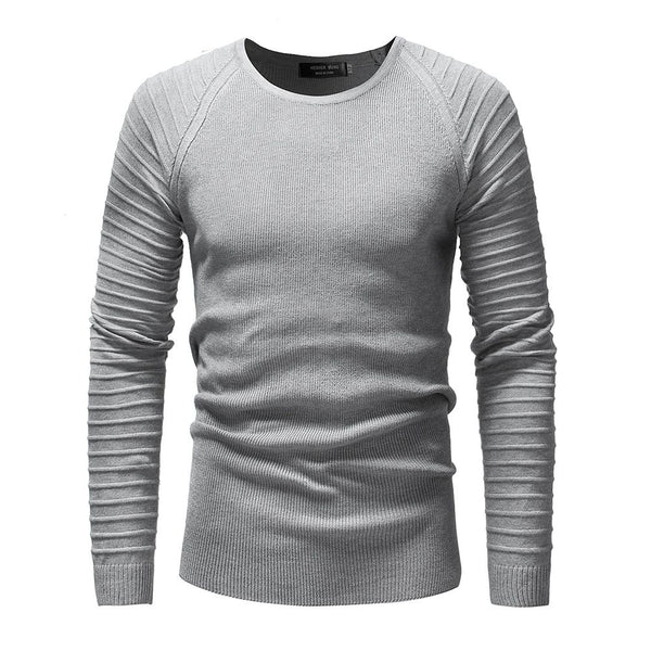 Men Solid Color Round Neck Casual Knitted Tops