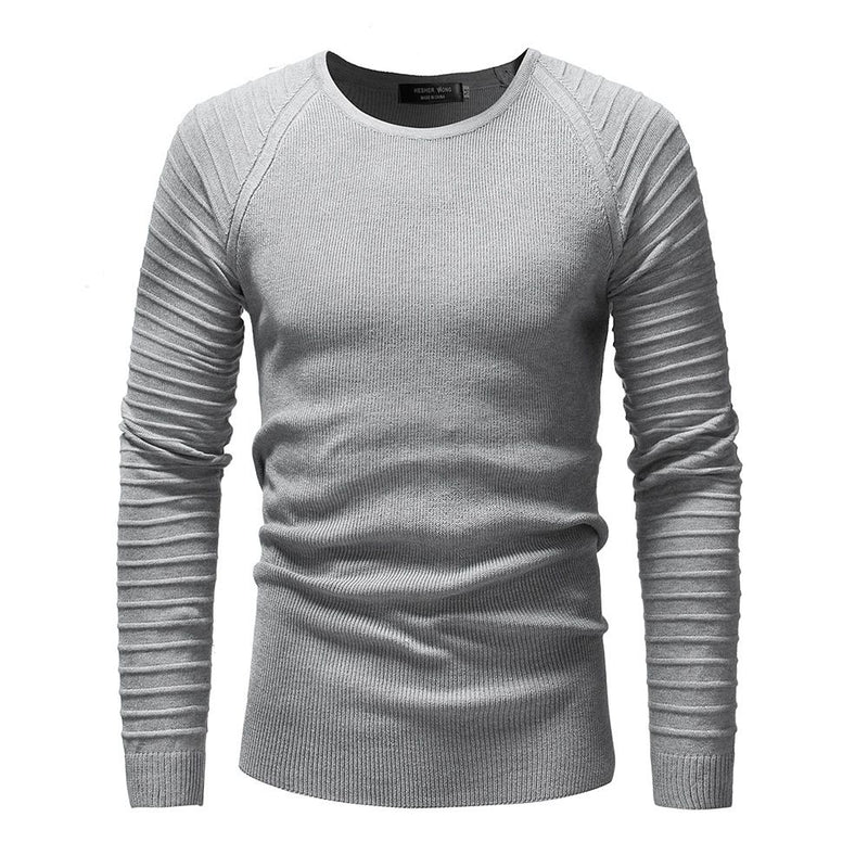 Men Solid Color Round Neck Casual Knitted Tops