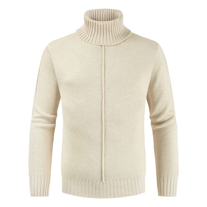 Men Solid Color Turtleneck Long Sleeves Sweater