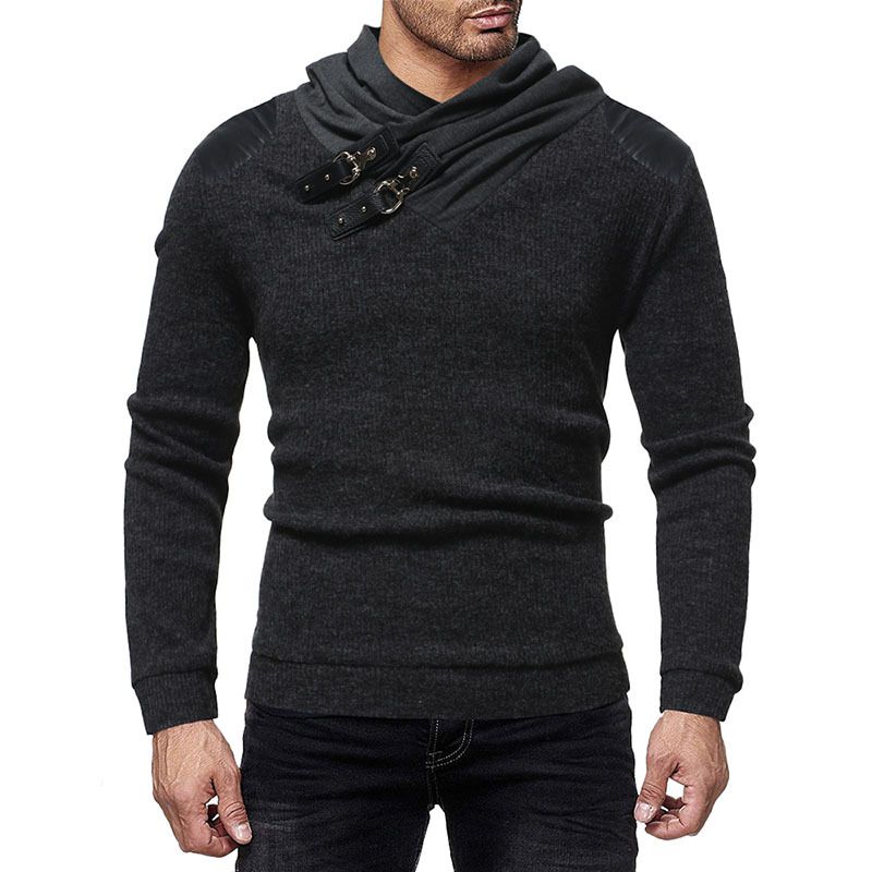 Men Heap collar Slim Fit Knitted Tops