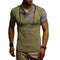 Casual Men Plain Short Sleeves Patchwork Tees