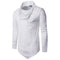 Men Solid Color Irregular Design Long Sleeves Ripped Tops