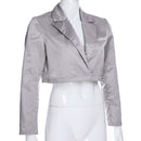 Elegant Women Hot sale Plain Color Cropped Blazer