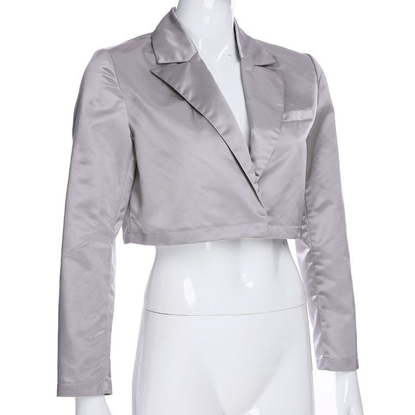 Elegant Women Hot sale Plain Color Cropped Blazer