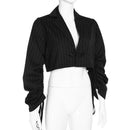 Punk Style Women Hot Sale Stripes Print Cropped Blazer