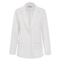 Hot Sale Casual Women Breathable Plain Cotton Linen Fabric Blazer