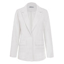 Hot Sale Casual Women Breathable Plain Cotton Linen Fabric Blazer