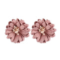 Women Natural Style Unique Artificial Flower Pattern Fabric Earrings