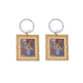 Elegant Women Vintage Painting Design Geometric Acrylic Gemstone Earrings