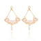 Hot Sale Vintage Palace Resin Flower Pearl Decor Hollow Triangle Earrings