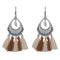 Bohemian Style Women Double Color Tassel Decor Ethnic Earrings