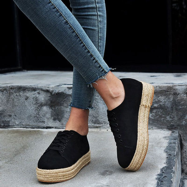 Autumn New Arrival Women Casual Round-toe Lace-up Platform Shoes