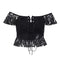 Women Sexy Off-the-shoulder Lace Hollow Out Blouses