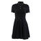 Gothic Style Lapel Short-sleeve Single-breasted Defined Waist Lace-up Dress